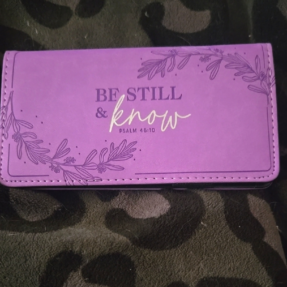 Purple Inspirational Checkbook Cover